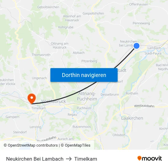 Neukirchen Bei Lambach to Timelkam map