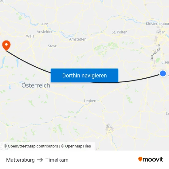 Mattersburg to Timelkam map
