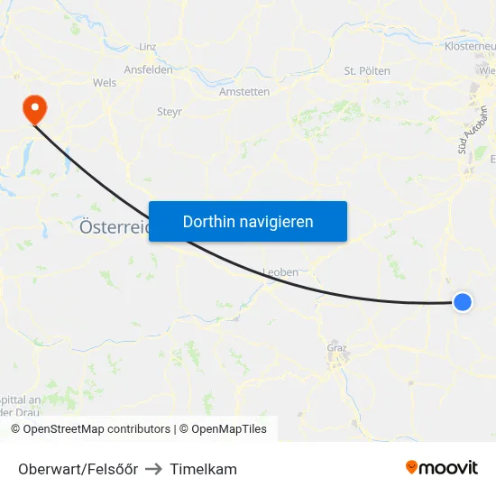 Oberwart/Felsőőr to Timelkam map