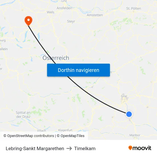 Lebring-Sankt Margarethen to Timelkam map