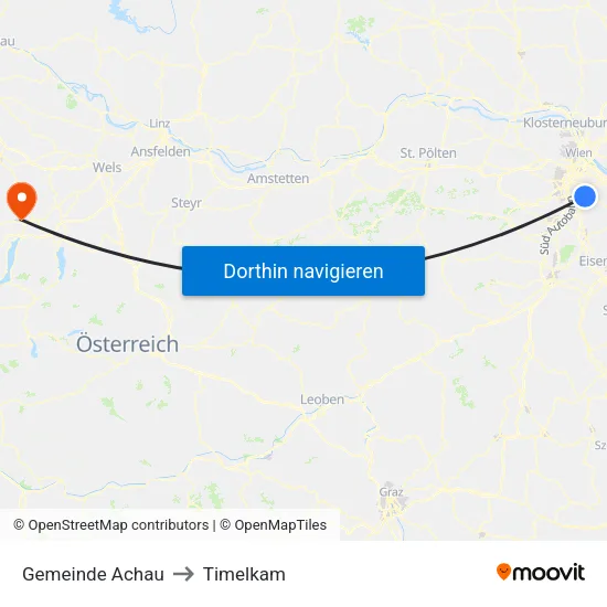Gemeinde Achau to Timelkam map