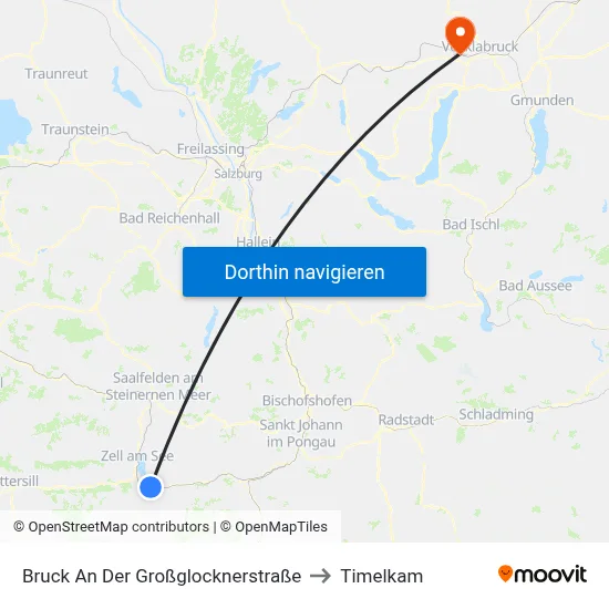 Bruck An Der Großglocknerstraße to Timelkam map