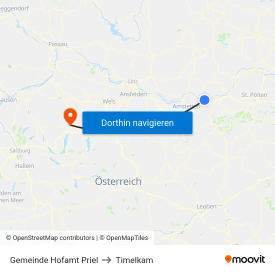 Gemeinde Hofamt Priel to Timelkam map