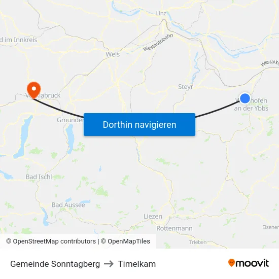 Gemeinde Sonntagberg to Timelkam map