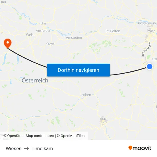 Wiesen to Timelkam map