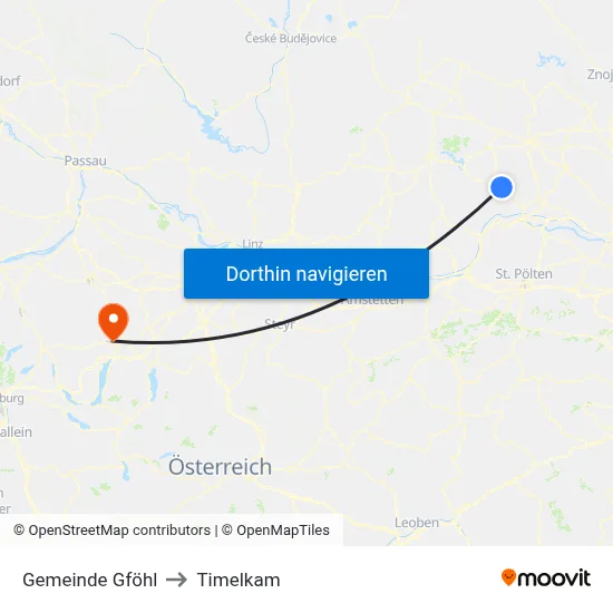 Gemeinde Gföhl to Timelkam map