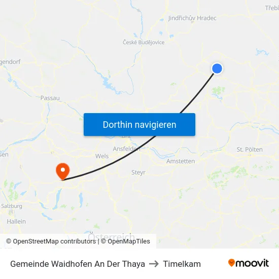 Gemeinde Waidhofen An Der Thaya to Timelkam map