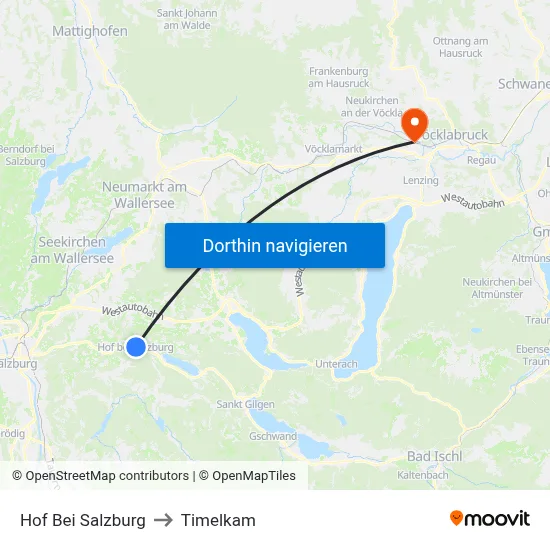 Hof Bei Salzburg to Timelkam map