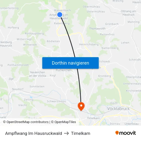 Ampflwang Im Hausruckwald to Timelkam map