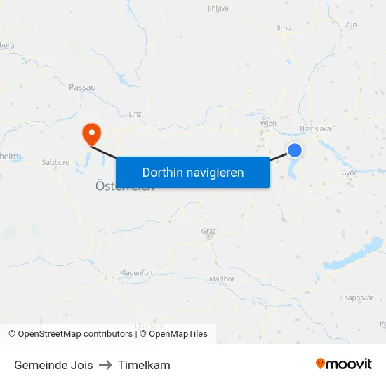 Gemeinde Jois to Timelkam map