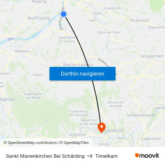 Sankt Marienkirchen Bei Schärding to Timelkam map
