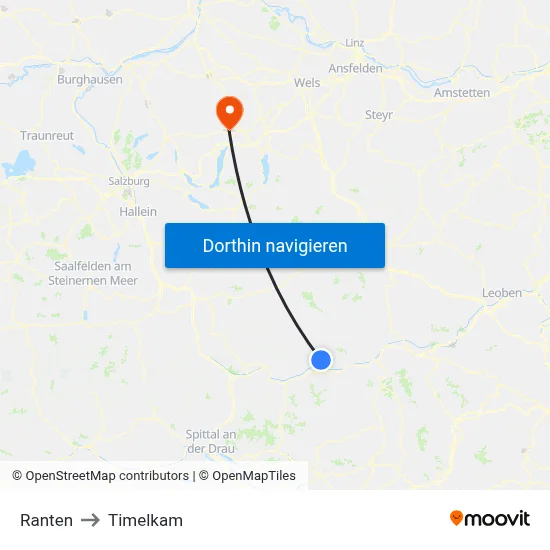 Ranten to Timelkam map
