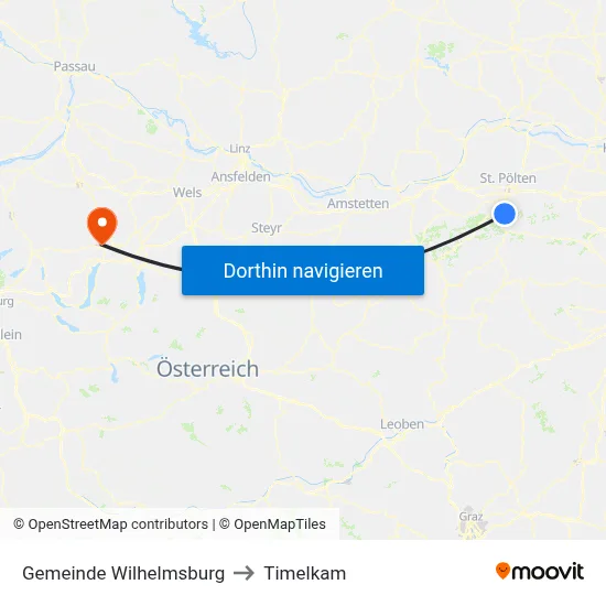 Gemeinde Wilhelmsburg to Timelkam map