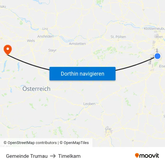 Gemeinde Trumau to Timelkam map