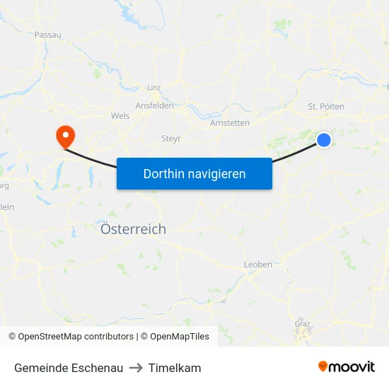 Gemeinde Eschenau to Timelkam map