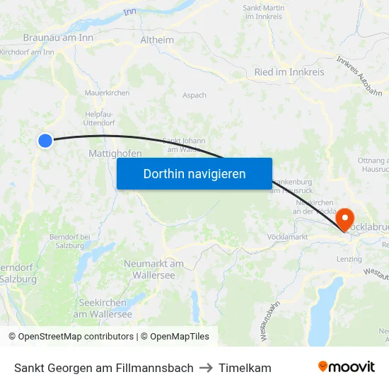 Sankt Georgen am Fillmannsbach to Timelkam map