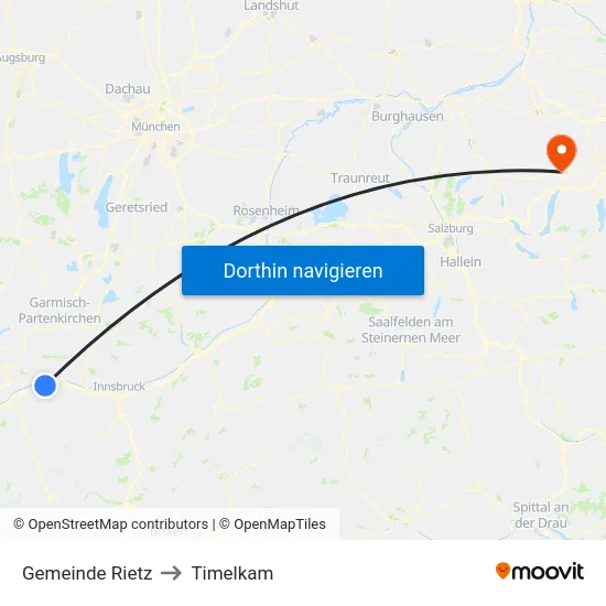 Gemeinde Rietz to Timelkam map