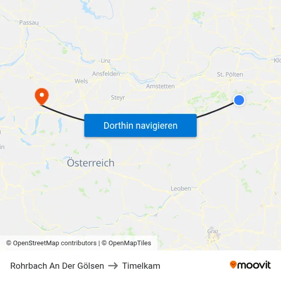 Rohrbach An Der Gölsen to Timelkam map