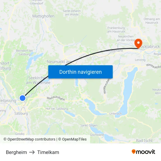 Bergheim to Timelkam map