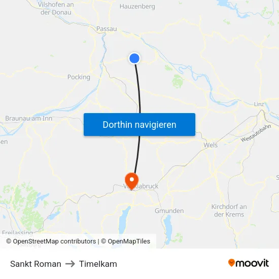 Sankt Roman to Timelkam map
