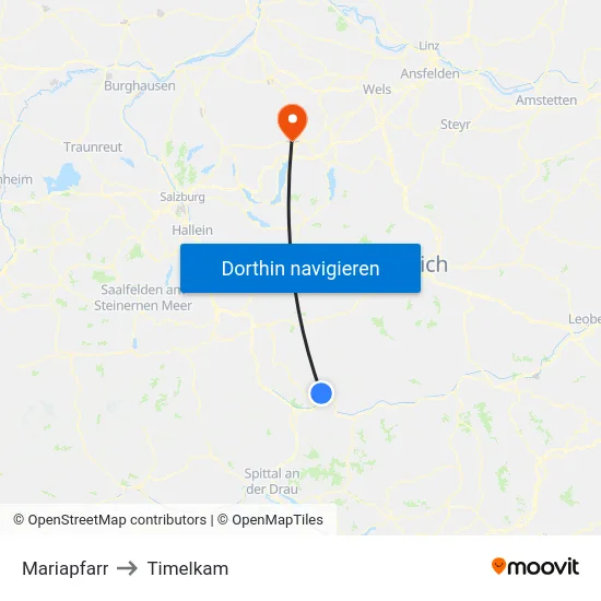 Mariapfarr to Timelkam map