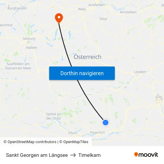 Sankt Georgen am Längsee to Timelkam map