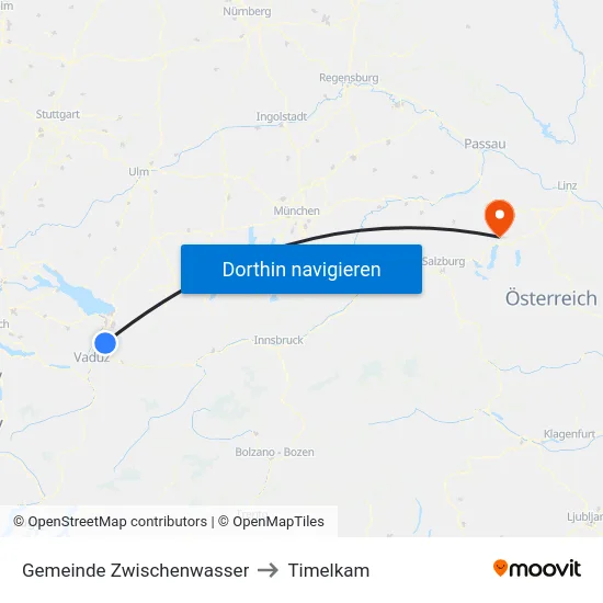 Gemeinde Zwischenwasser to Timelkam map