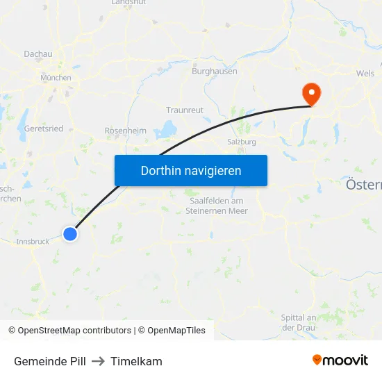 Gemeinde Pill to Timelkam map