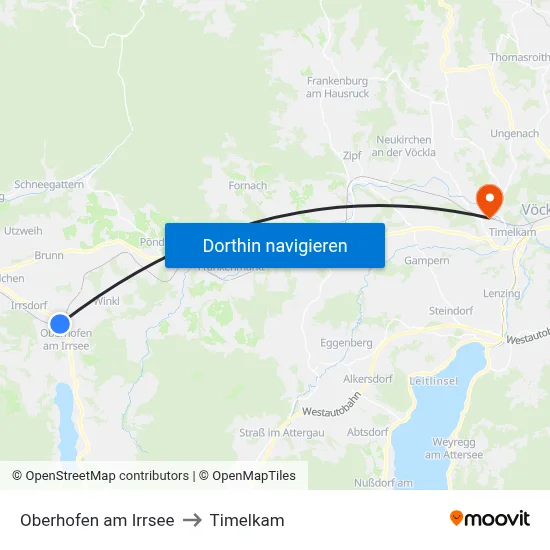 Oberhofen am Irrsee to Timelkam map