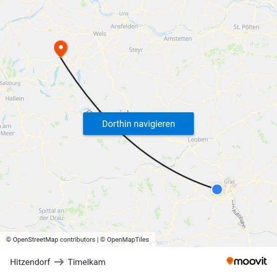 Hitzendorf to Timelkam map