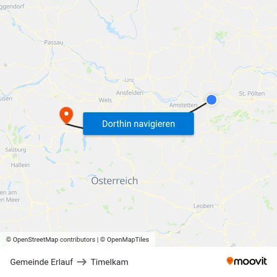 Gemeinde Erlauf to Timelkam map