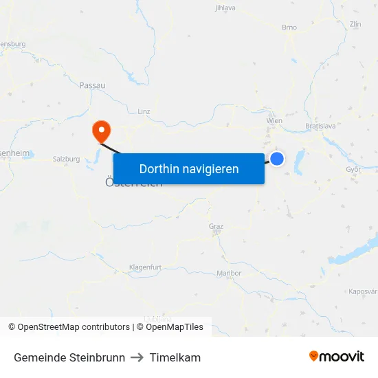 Gemeinde Steinbrunn to Timelkam map