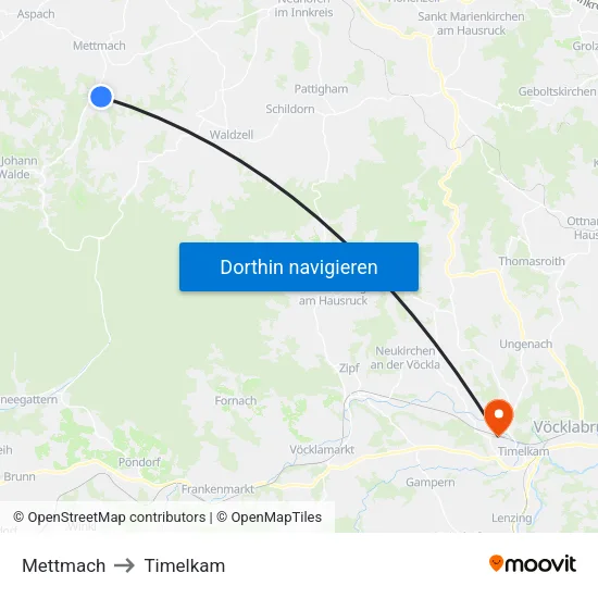 Mettmach to Timelkam map