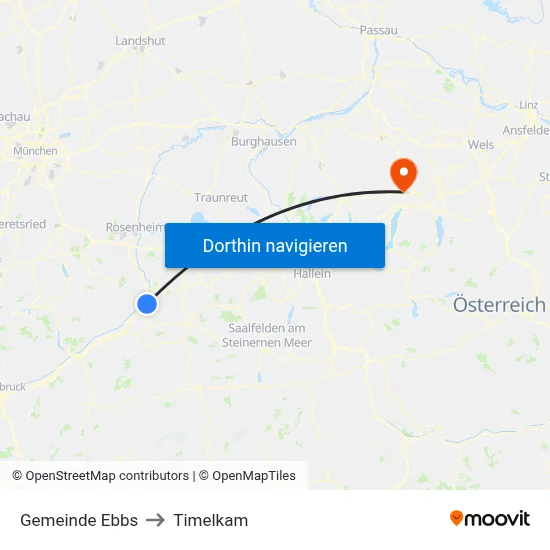 Gemeinde Ebbs to Timelkam map