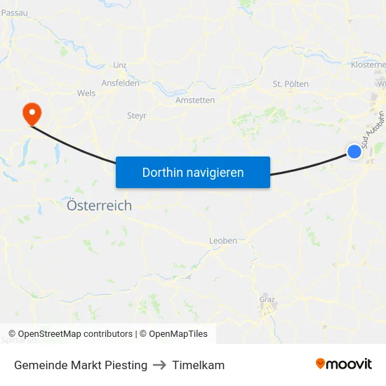 Gemeinde Markt Piesting to Timelkam map