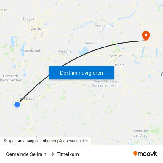 Gemeinde Sellrain to Timelkam map