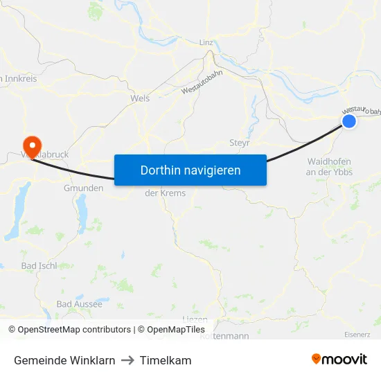 Gemeinde Winklarn to Timelkam map