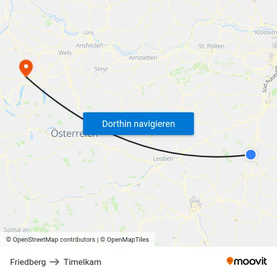 Friedberg to Timelkam map