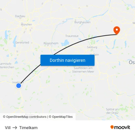 Vill to Timelkam map