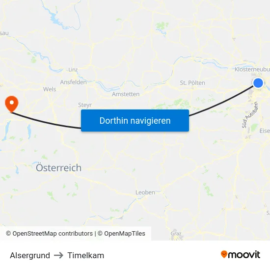 Alsergrund to Timelkam map