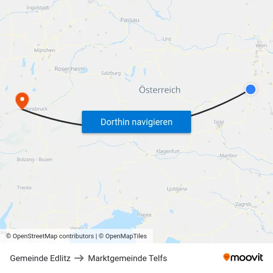 Gemeinde Edlitz to Marktgemeinde Telfs map