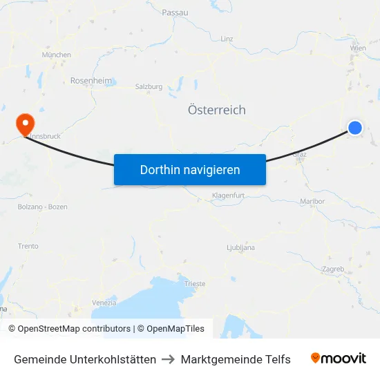 Gemeinde Unterkohlstätten to Marktgemeinde Telfs map