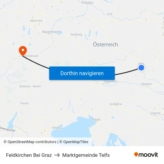 Feldkirchen Bei Graz to Marktgemeinde Telfs map
