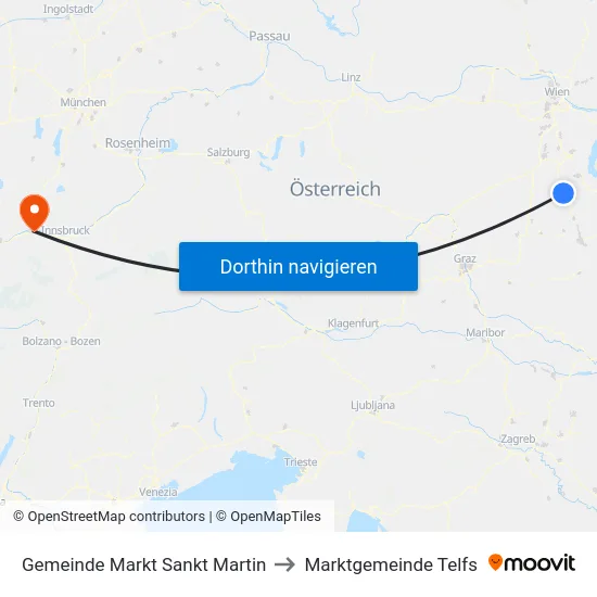 Gemeinde Markt Sankt Martin to Marktgemeinde Telfs map