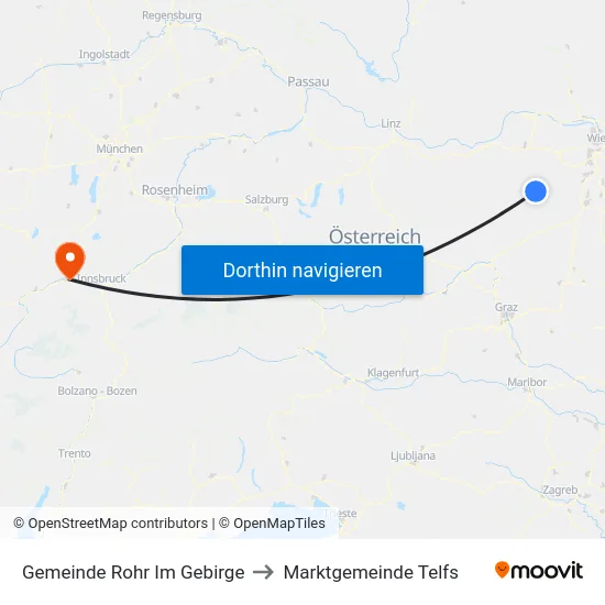 Gemeinde Rohr Im Gebirge to Marktgemeinde Telfs map