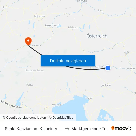 Sankt Kanzian am Klopeiner See to Marktgemeinde Telfs map
