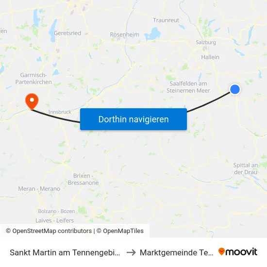 Sankt Martin am Tennengebirge to Marktgemeinde Telfs map