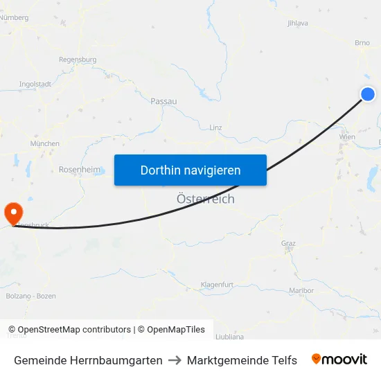 Gemeinde Herrnbaumgarten to Marktgemeinde Telfs map
