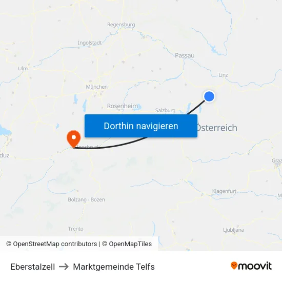 Eberstalzell to Marktgemeinde Telfs map
