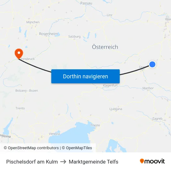 Pischelsdorf am Kulm to Marktgemeinde Telfs map